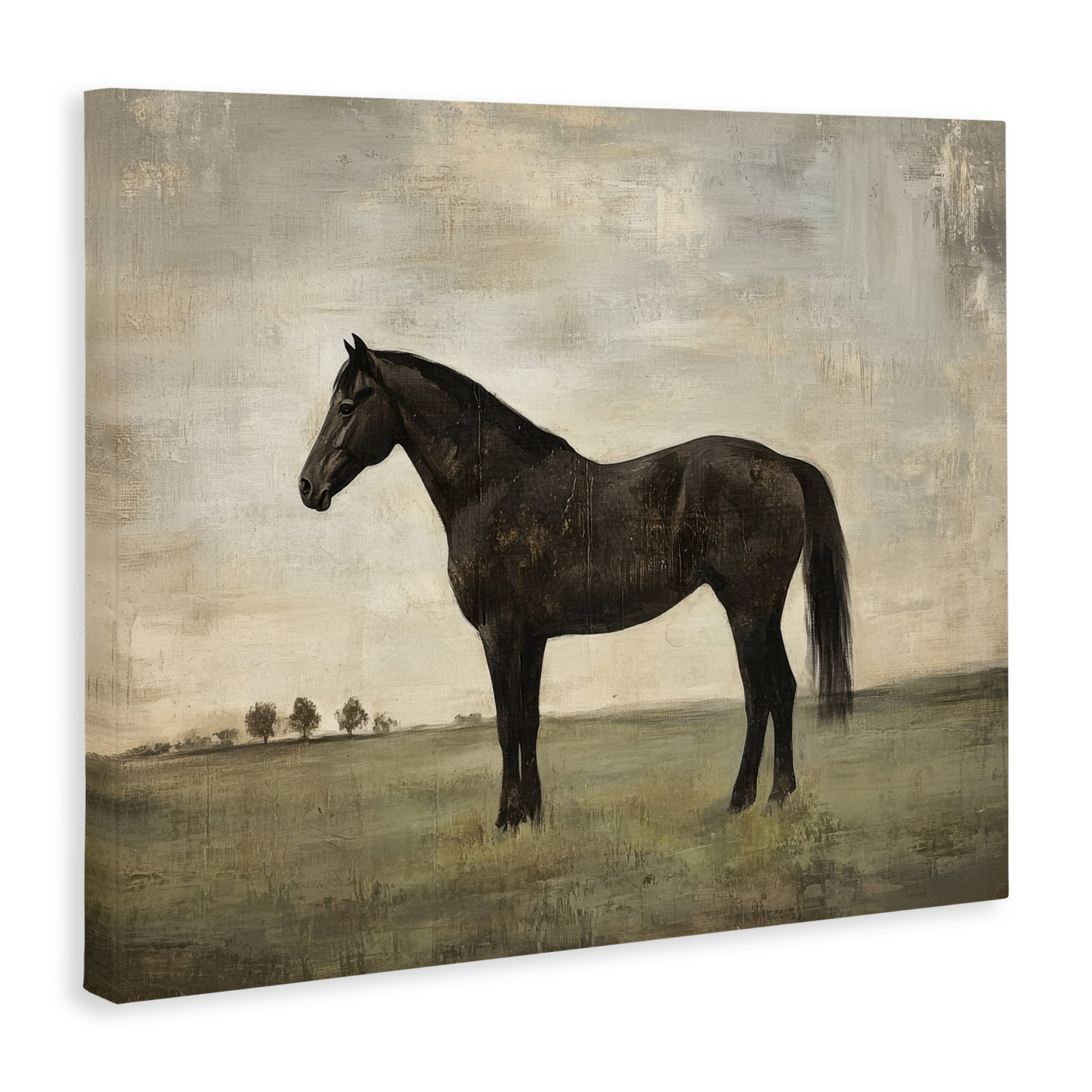 Stupell Industries Distressed Horse Portrait Canvas Wall Art, design by Petal Prints Design