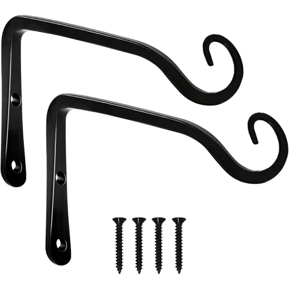 Iron Wall Mounted Hooks, Metal Bracket For Plant Hangers, Lantern, Flower Basket