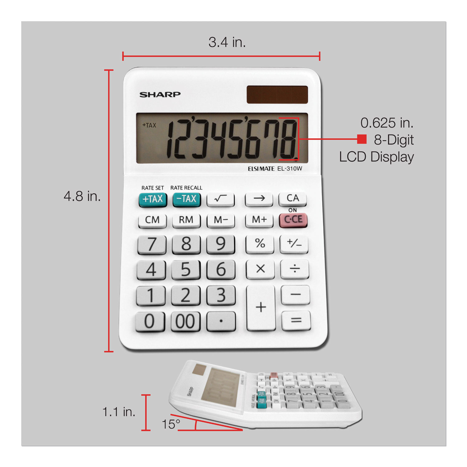 Sharp El344rb Metric Conversion Wallet Calculator, 10-digit Lcd - image 3 of 8