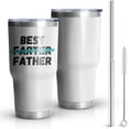 thumbnail image 2 of Fathers Day Coffee Tumblers, World''s Greatest Dad Cups Tumbler 30oz Stainless Steel Insulated Mug with Lid, Straw and Brush, Best Gift for Dad from Kids, Son or Daughter, 2 of 5