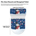 thumbnail image 7 of HELLHERO Christmas Snowman Pattern Durable for Bathroom Supplies, Stretch Polyester Fabric Toilet Seat Covers, Elastic Bottom, Fits All Toilet Shapes, 2 Pcs Set, 7 of 7