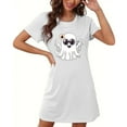 thumbnail image 4 of MuZeFu Nightgowns for Women Plus Size Clearance Sale Women's Oversized Short Nightgown Fashion Chest Print Short Sleeve Nightdress, 4 of 5