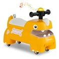 thumbnail image 1 of Babyjoy Ride on Toy Baby Dinosaur Sliding Car with 4 Universal Casters Under-Seat Storage Yellow, 1 of 10