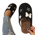 thumbnail image 5 of JUSLIO Womens House Slippers, Indoor House Slippers Closed Toe Slide Slip On Fuzzy Plush Flat Sole Non Slip Slippers Black, 5 of 8