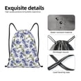 thumbnail image 4 of Saiise Blue Flax Flowers Pattern Sports Drawstring Backpack - String Swim Gym Bag with Wet Proof Pocket for Women&Men-Medium, 4 of 6