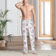 thumbnail image 5 of Uemuo Rose Flower B Pattern Men's Wide Leg Palazzo Lounge Pants with Pockets Light Weight Loose Comfy Casual Pajama Pants-X-Large, 5 of 9