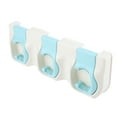 thumbnail image 2 of Wall Mounted Mop Rack Broom Holder Bathroom Storage Hangers (Blue 3 Hooks), 2 of 8