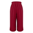 thumbnail image 4 of Henpk Summer Savings Clearance Capri Pants For Women Capri Leggings For Women Plus Size ’S Elastic Waist Summer Solid Casual Fashion Outing Capris Length Pants Red M, 4 of 6