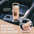 thumbnail image 7 of MUKOKO 32oz Glass Water Bottle, Tumbler with Straw and Lid, Iced Coffee Cup with Marker Silicone Sleeve, Amber, 7 of 7