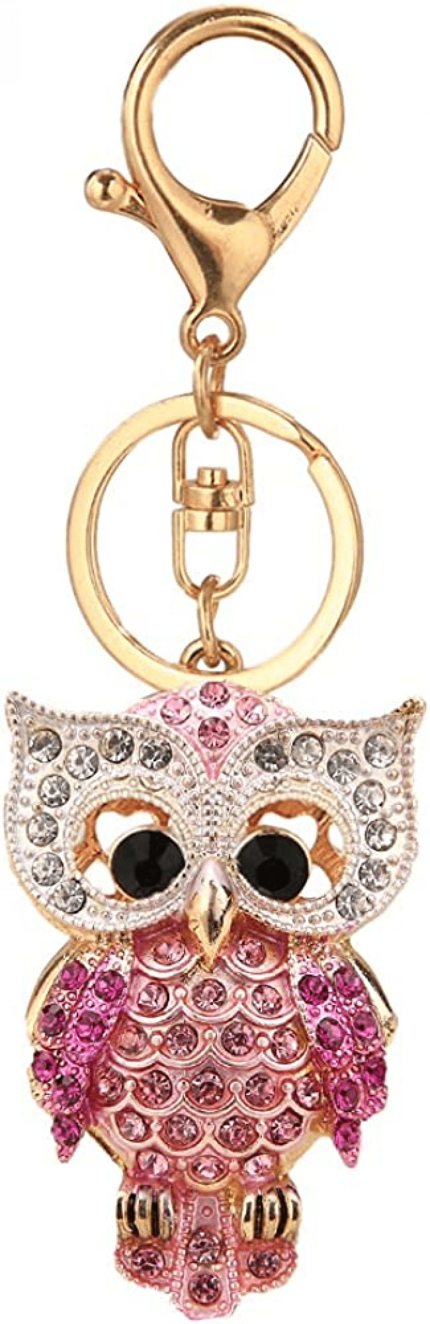 AVEKI Fashion Rhinestones Owl Keychain Gold Sparkling Alloy