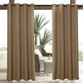 thumbnail image 2 of TOPCHANCES Outdoor Blackout Top Grommet Curtain Panel, Waterproof Outside Privacy Curtains for Bedroom, Patio, Porch, Gazebo, Pergola, Pavilion, 52"x108", 2 Panels, 2 of 8