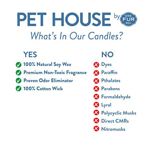 Non-Toxic Candy Cane One Fur All Up to 60 Hrs Hrs Burn Time Pet House Candle Pet Odor Eliminator 100% Natural Soy Wax Candle Reusable Glass Jar Scented Candles 20 Fragrances