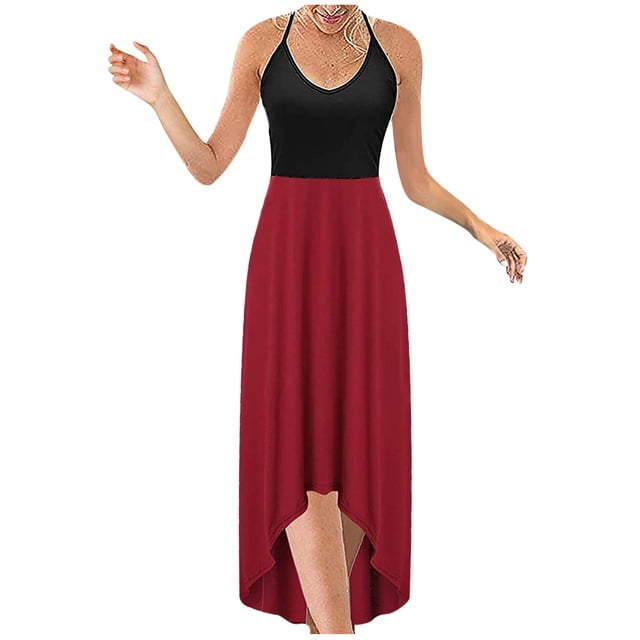 LOVZFMLL Robes Mode Décontractée pour Femmes Robe Sans Manches Unie à Boutons