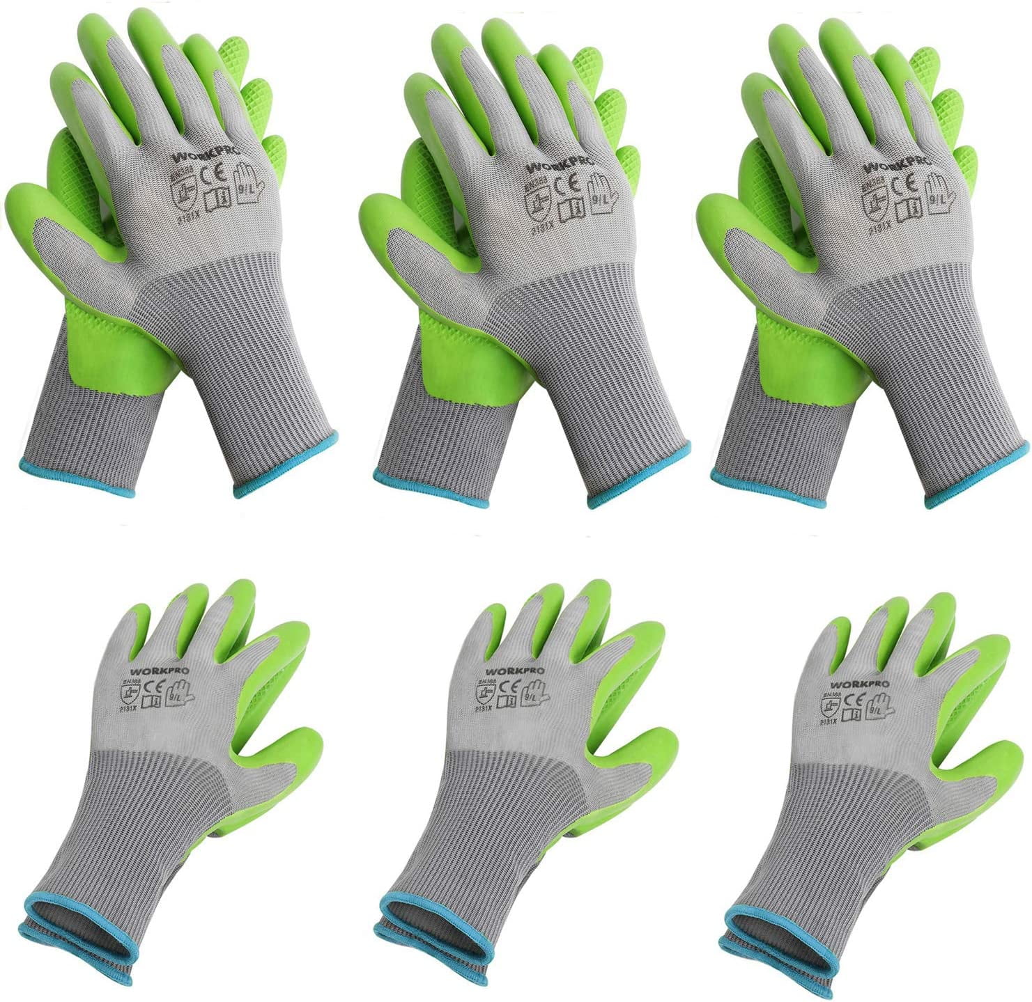 WORKPRO Safety Work Gloves Mechanic for Men M/L/XL Touch Screen Non-Slip  Blue