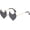 Black, variant on Devil Heart Sunglasses Rimless rave Trendy Halloween party Funny Woman/Men Glasses