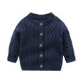 thumbnail image 5 of Godderr Baby Boys Sweater Cotton Long Sleeve Cardigan Infant Toddler Sweaters Autumn Winter Crewneck Sweater Outwear for Toddler Baby 3M-2Y, 5 of 5