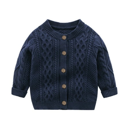 

LYMAYTER Infant Girls Knit Sweaters Newborn Solid Colours Long Sleeve Sweaters Kids Cardigan Jacket for 3-12 Months