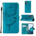 thumbnail image 3 of Dteck Samsung S21 Case, Butterfly Patterned Wallet Case, Magnetic Hand Strap Credit Card Holder Slots Synthetic Leather Kickstand Protective Cover For Samsung Galaxy S21, Blue, 3 of 11