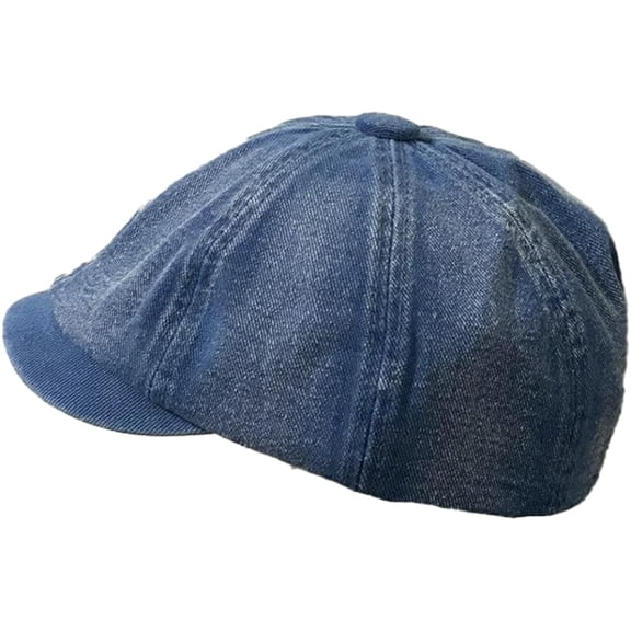 YooGuoGuo Women's Vintage Denim Newsboy Cap Slouchy Octagonal Cap Comfy Lightweight Painter Beret Hat