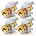 thumbnail image 2 of Insert de Poteau de Banane avec Anneaux Noirs et Rouges, Haut-Parleur Audio à Vis, 4 Paires/8 Pack, 8 x Keystone Banane Jacks (4 Cercles Rouges et Noirs Chacun), 2 of 8