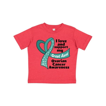 

Inktastic Ovarian Cancer Awareness I Love and Support My Great Aunt Gift Toddler Boy or Toddler Girl T-Shirt