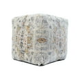 thumbnail image 2 of Ox Bay Vinita Square Light Gray/Multi Medallion Distressed Indoor Pouf Ottoman,18"H x 18"W, 2 of 10