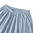thumbnail image 4 of hlysgo Womens Linen Palazzo Pants Ruffle Wide Leg Cropped Flowy Casual Loose Fit Summer Beach Trousers with Pockets Light Blue,S, 4 of 6