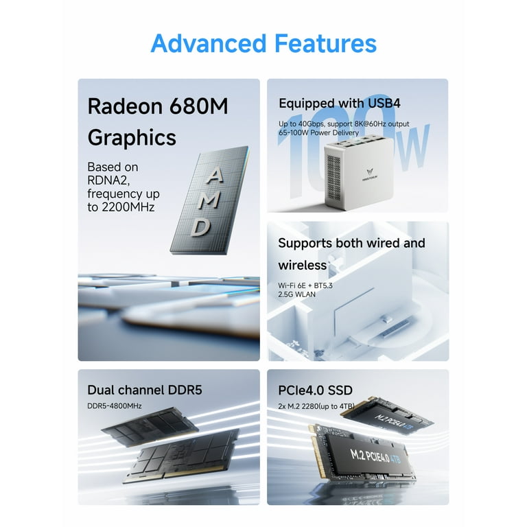 MINISFORUM DeskMini UM680 Slim Mini PC AMD Ryzen 7 6800H Small PC