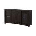thumbnail image 5 of Wood and Metal TV Stand With 2 Mesh Style Doors, Espresso Brown- Saltoro Sherpi, 5 of 5