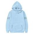 thumbnail image 2 of SERTGUTR Unisex Kids Christmas Print Hooded Sweatshirt Long Sleeve Loose Casual with Pockets Fall Winter Fleece Lined Activewear for Children 2-13 Years(Light Blue#1,5-6 Years), 2 of 5