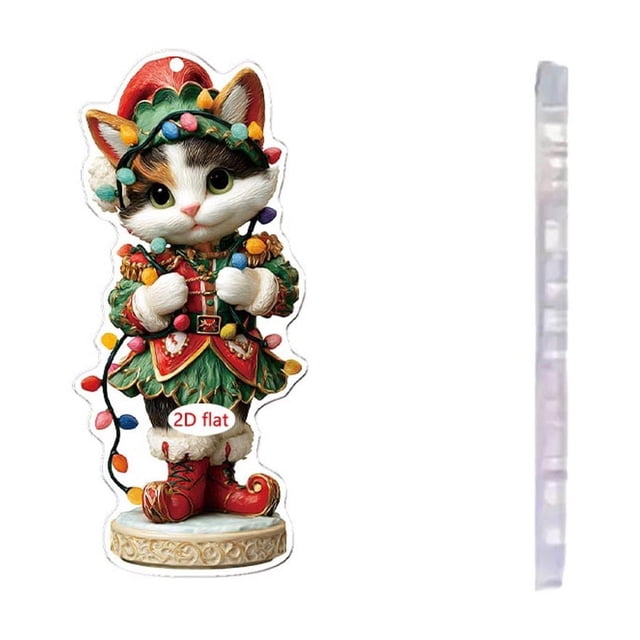 Adornos Navideños Planos 2D de Acrílico para Niños | Acrílico Ligero y Resistente | Regalo Ideal para Niños | Decoración Versátil | Fácil de Colgar | 1 Colgante