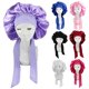 thumbnail image 1 of Gorro Leaveforme Queen de satén y seda para dormir, ajustable, para cabello rizado, 1 of 8