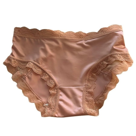 Odbmxy Lace Plus Size Womens Panties Briefs Women s Plus Underwear Satin Breathable Red Seamless Plain Panties