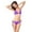 Purple, variant on Bikini Set Bandage Solid Brazilian Swimwear Two Pieces Swimsuit Padded Thong Bathing Suits