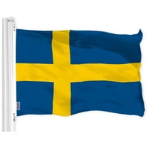 G128 - Sweden Swedish Flag 3x5 ft Printed Brass Grommets 150D Quality Polyester Flag Indoor/Outdoor - Much Thicker and More Durable than 100D and 75D Polyester