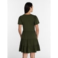 thumbnail image 4 of Time and Tru Women's and Women’s Plus Cotton Swing Dress with Short Sleeves, Sizes XS-4X, 4 of 6