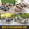 thumbnail image 5 of Burnt Orange Black Geometric Table Cloths for 6 Foot Rectangle Tables, Modern Abstract Art Block Patio Waterproof Elastic Fitted Tablecloths, Washable Rectangular Table Cover for Camping, 5 of 8