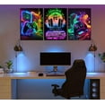 thumbnail image 2 of 3Pcs Cool Gaming Wall Art Retro Video Gamer watercolor Posters Pictures Colorful Neon Gamepad Canvas Painting Prints for Boys Room Kids Gamer Room Bedroom for Boys Home Decoration, 2 of 5