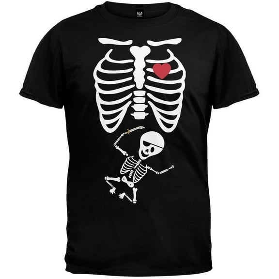 Old Glory Mens Pirate Baby Pregnant Skeleton Halloween Costume Short Sleeve T Shirt