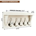 thumbnail image 4 of Patiojoy White Wall-Mounted Rustic Wooden Coat Rack Entryway Hanging Shelf With 5 Dual Hooks, 4 of 5