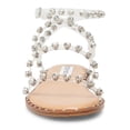 thumbnail image 4 of Steve Madden Travel Clear Fashion Rhinestone Leather Embellished Flat Sandals (Clear Rhinestone, 6.5), 4 of 9