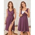 thumbnail image 4 of Ekouaer Nursing Gown and Robe Set Floral Maternity Nightgowns Nursing Dress for Breastfeeding Pregnancy Clothes, 4 of 6