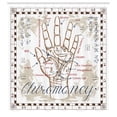 thumbnail image 3 of Ambesonne Beige Shower Curtain, Vintage Chiromancy Chart, 69"Wx70"L, Beige, 3 of 5