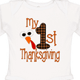 thumbnail image 4 of Inktastic Plaid 1st Thanksgiving Turkey Boys or Girls Long Sleeve Baby Bodysuit, 4 of 5