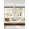 thumbnail image 3 of Gray Stripes Window Valance, Modern White Minimalist 2 Pack Decorative Curtain for Small Windows, Light Filtering Valance with 3” Rod Pocket, 42"W x 18"L, 3 of 9