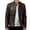 Brown, variant on Outfmvch Jackets For Men Leather Jacket Men Vintage Cool Jacket Leather Long Sleeve Stand Collar Club Coat Mens Winter Coats Black 3Xl
