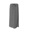 thumbnail image 6 of OSFVNOXV Linen Skirts for Women with Pockets,Summer 2025 Boho Maxi Skirt,Soft Comfort Fit Elastic Drawstring Long Pencil Skirts for Beach Vacation, 6 of 7