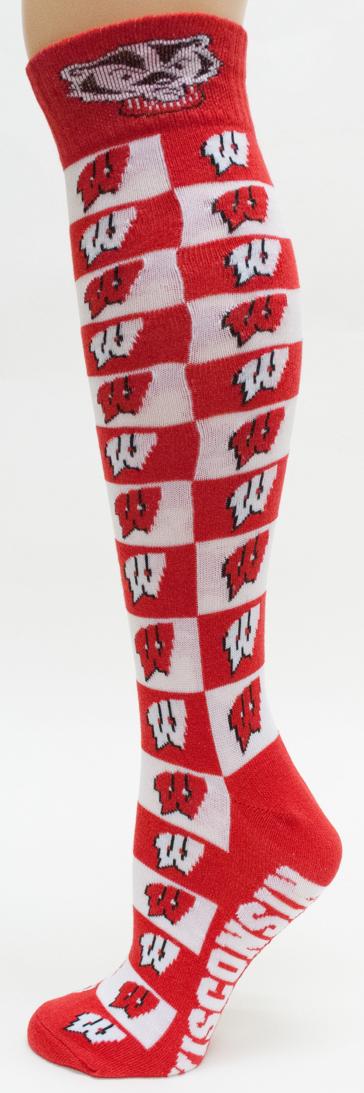 Wisconsin Badgers Checkerboard Dress Sock by Donegal Bay