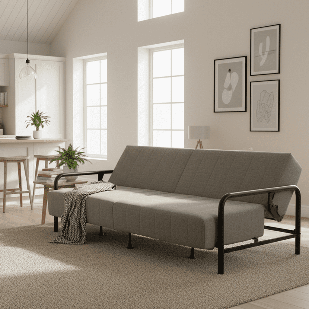 Homy Casa 3-Seat Sofa Bed with Independent Spring Seat & Adjustable Backrest, 600 lbs Capacity