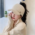 thumbnail image 4 of Autumn Winter Knitting Baseball Hat Women Empty Top Extended Brim Knitting Hat Outdoor Sports Golf Ponytail Hat, 4 of 8